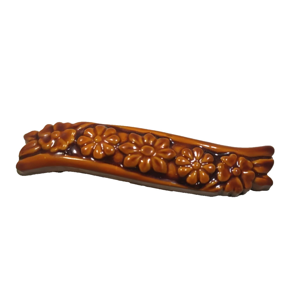 Orange Acrylic Floral Hair Barrette Tension Clip Spring Fall